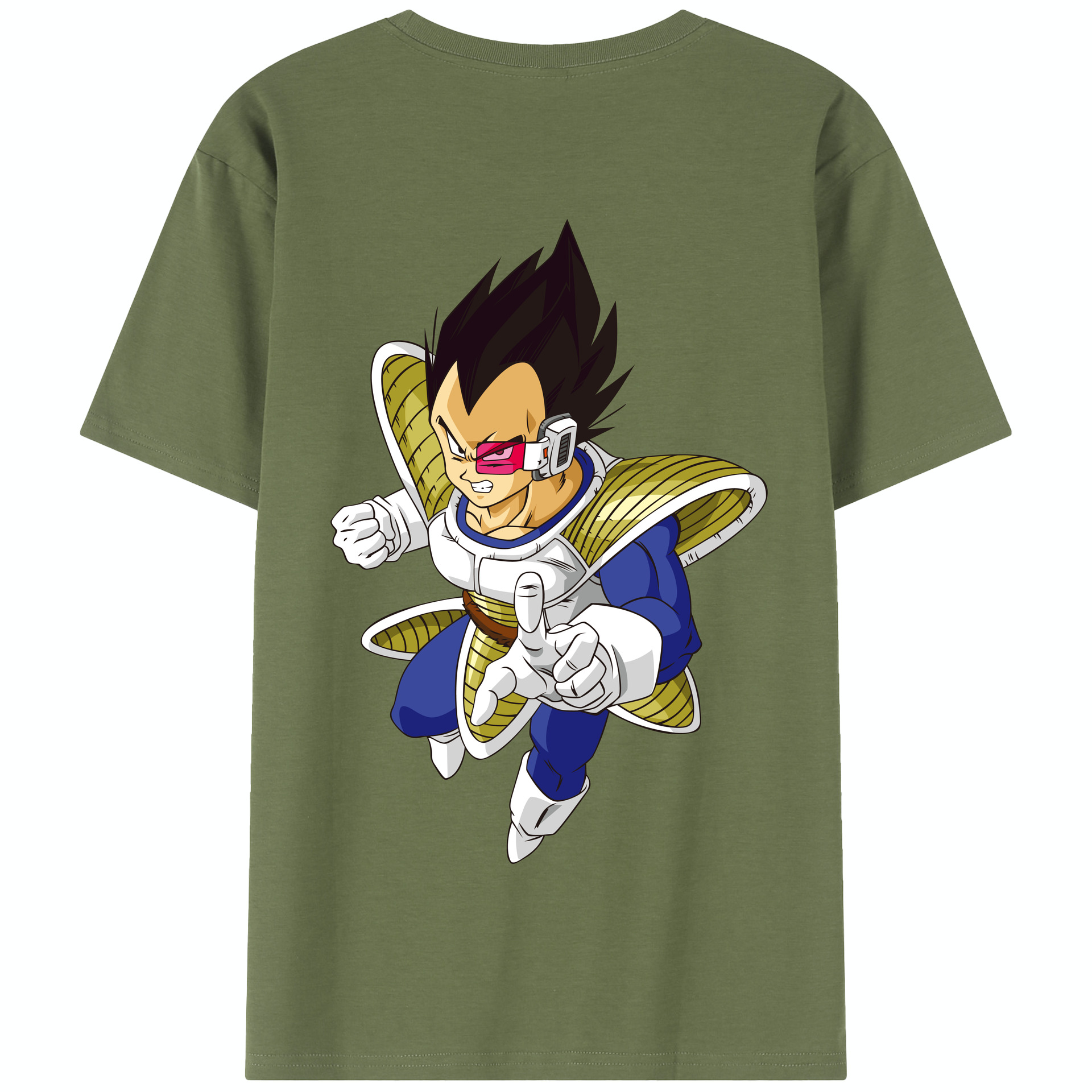 （画像用） ドラゴンボール ベジータ四世（Bejīta Yonsei）DRAGON BALL Vegeta IV 綿100％半袖Tシャツ（背面プリント）